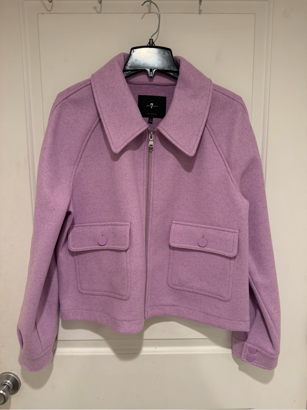 7 For All Mankind Lavender Utility Zip Jacket